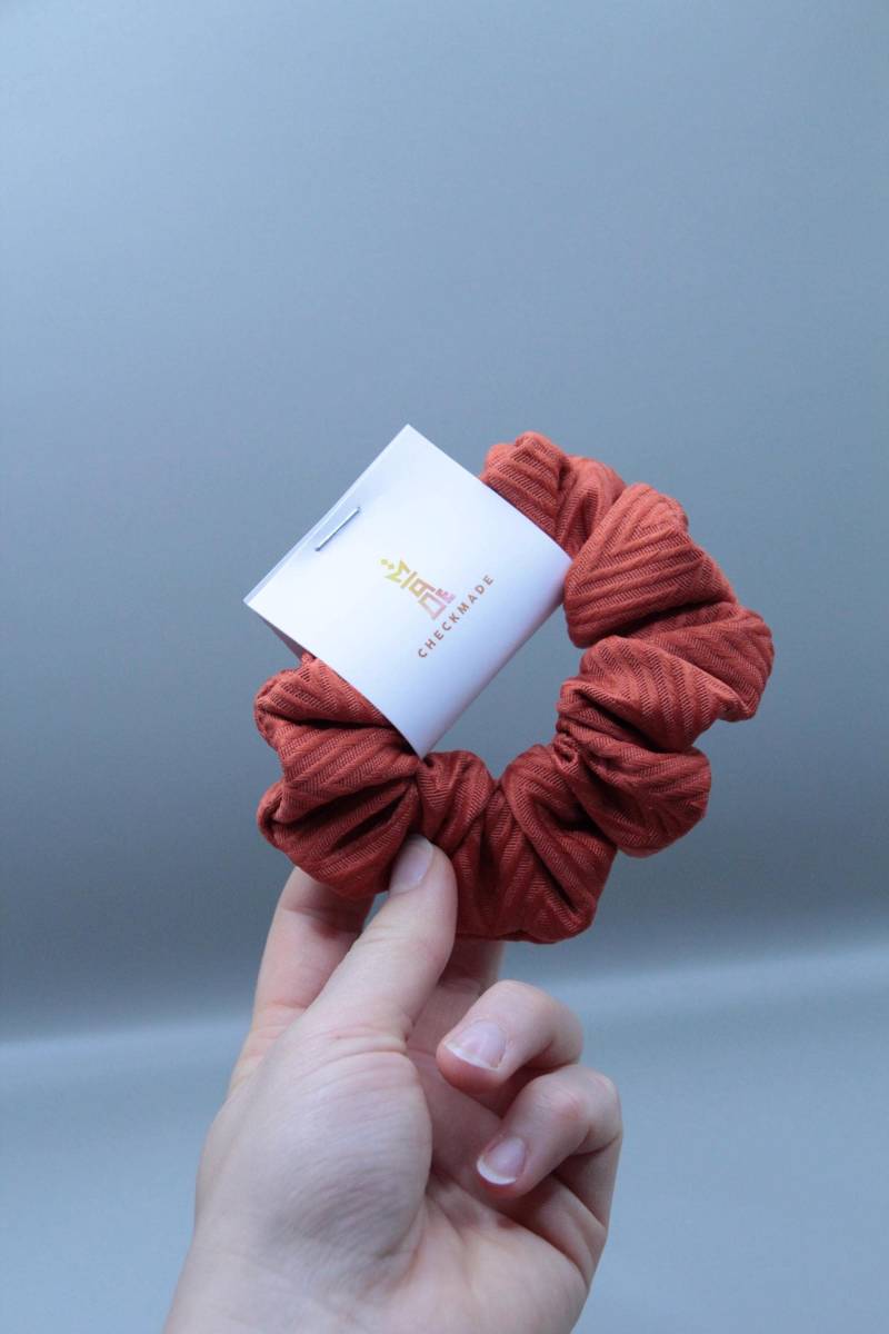 Scrunchie Fester Stoff Haargummi Zopfgummi Dunkelorange von checkmade