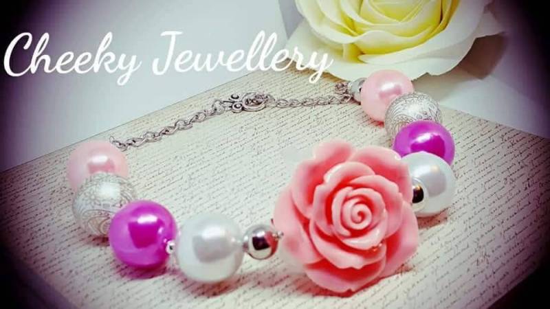 Mädchen Bubble Gum Perlen Blume Halskette, Modeschmuck, Lustiger Schmuck. Frecher Schmuck, Tolles Geschenk Für Geburtstage Und Weihnachten von cheekyjewellery