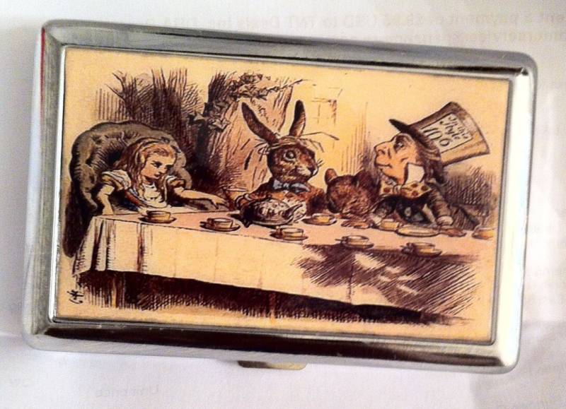 Alice Im Wunderland The Mad Tea Party 2-Clip 100S Zigarette Kreditkartenetui Visitenkarten Geldhalter von cheetahrama