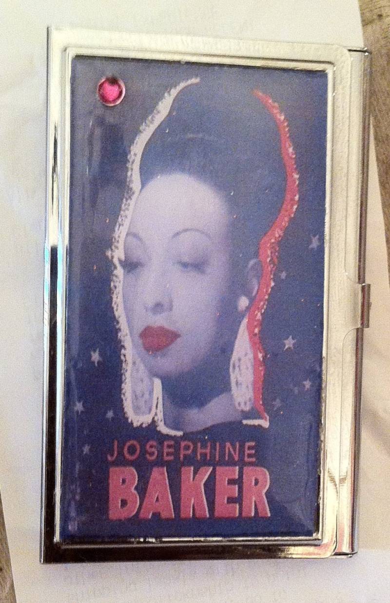 Josephine Baker Portrait Silber Visitenkartenetui Kreditkartenetui von cheetahrama