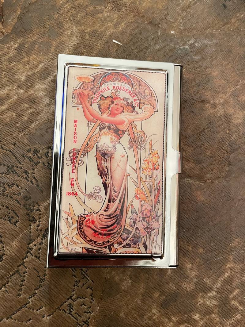 Retro 1864 Theophile Roederer Champagner Visitenkartenhalter Kreditkartenetui von cheetahrama