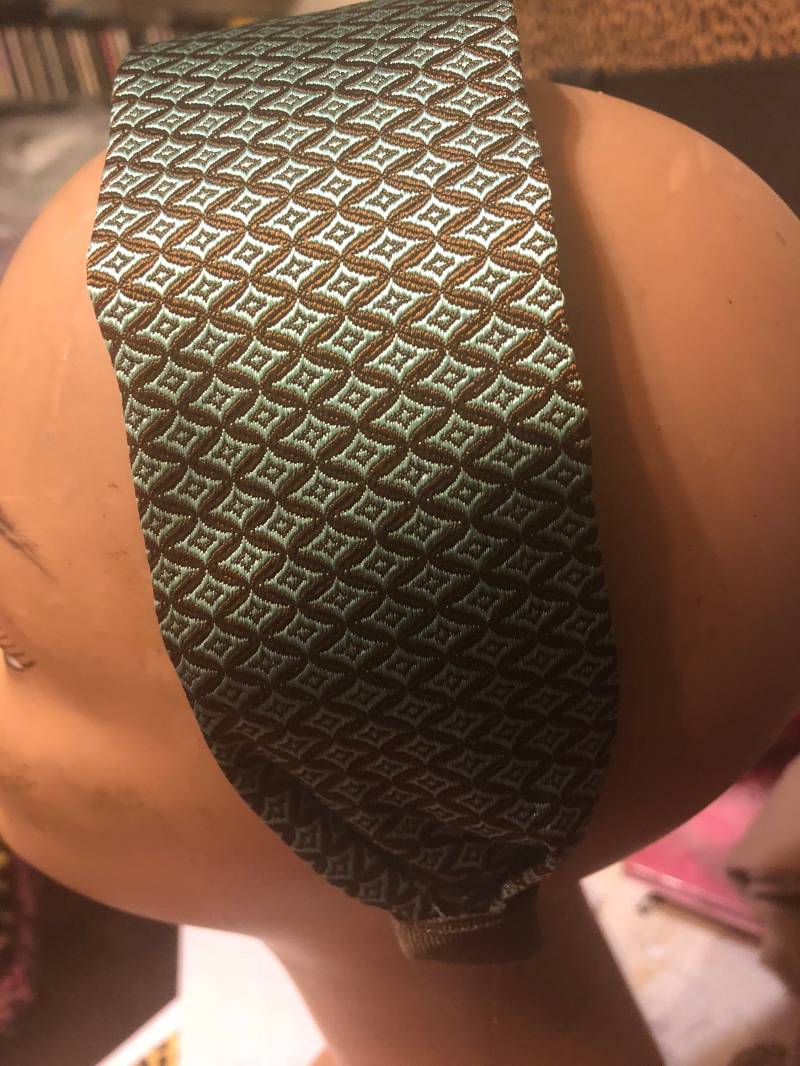 Retro Blau/Braun Harlekin Jacquard 2, 7" Breites Stirnband von cheetahrama