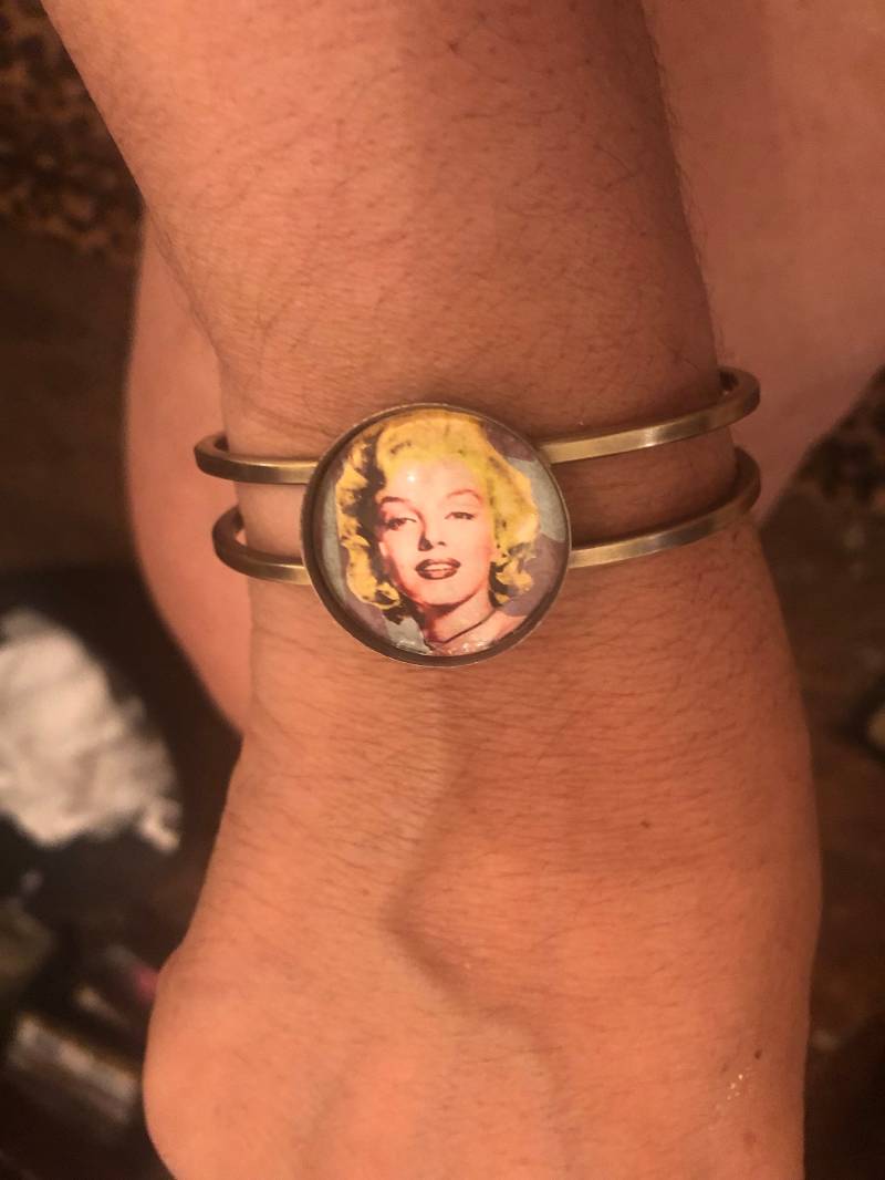 Retro Blondes Marilyn Monroe 2-Reihiges Vintage-Armband Oder Circle-Gliederarmband Mit Karabinerverschluss - Passt Für Alle Größen von cheetahrama
