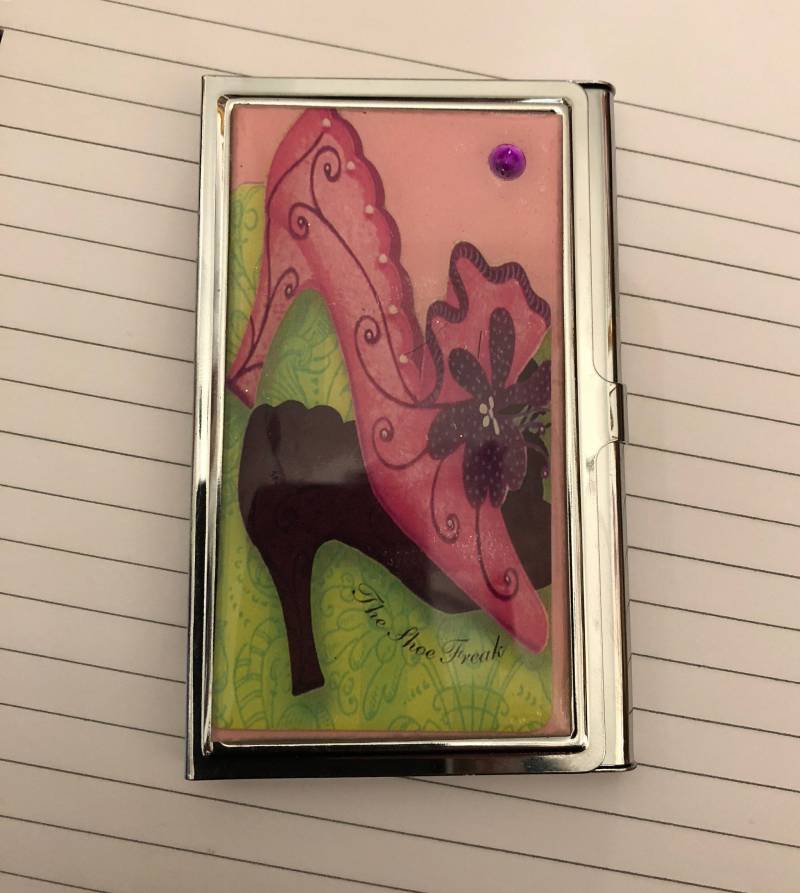 Retro Edwardian Pink Schuhe Business Kreditkartenetui I.d. Etui von cheetahrama