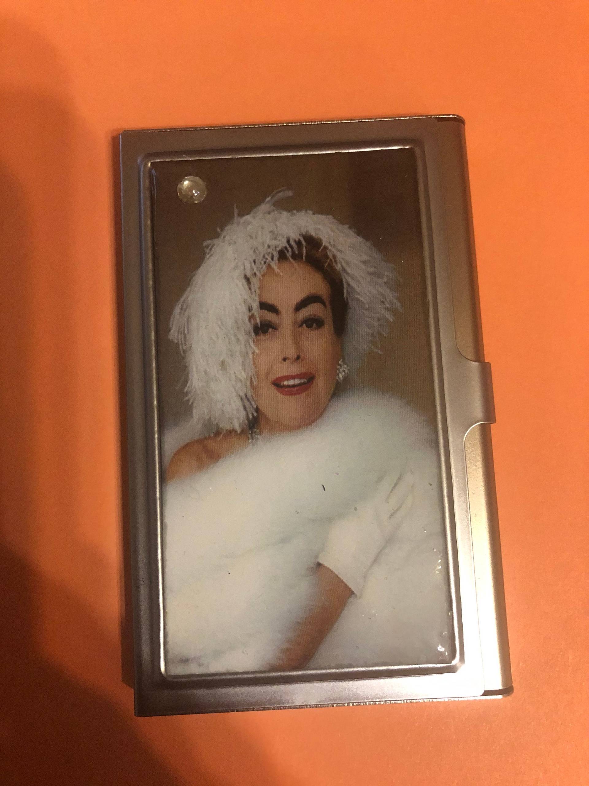 Retro Joan Crawford White Fox Visitenkartenhalter Kreditkartenetui von cheetahrama