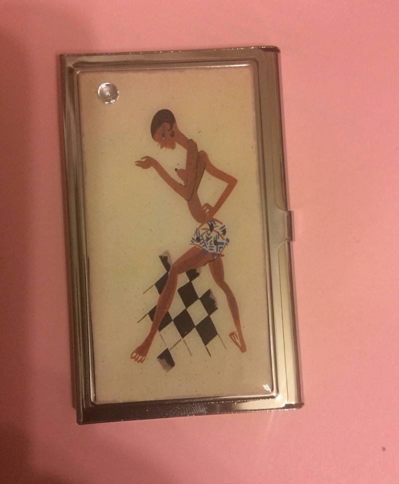 Tumulte Noir Jazz 1920S Dancer Silber Visitenkartenhalter Kreditkartenetui von cheetahrama