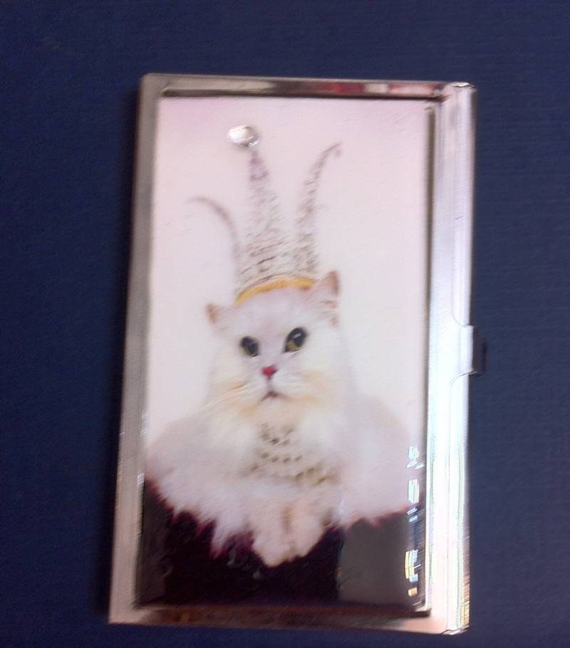 Weiße Perserkatze Mit Harlekin Krone Visitenkartenetui Kreditkartenetui von cheetahrama