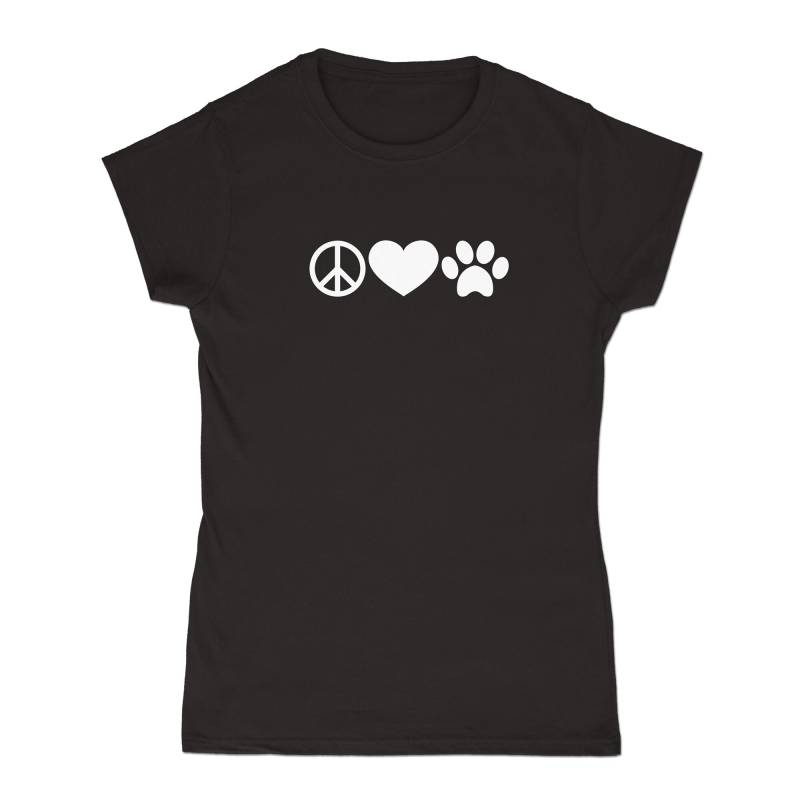 Peace Liebe Hunde || Frauen Kurzarm T-Shirt Hundemama Muss Haben | Hundeliebhaber Geschenkidee von chelseaandme