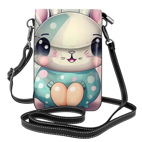Rosa Cartoon Bunny Damen Crossbody Tasche Reißverschluss Handy Geldbörse #Schulterhandtasche Verstellbarer Schultergurt von chenfandi