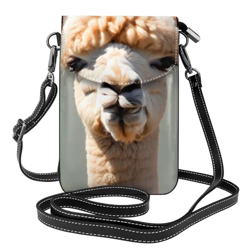 chenfandi Alpaca Avatar Damen-Umhängetasche, Handy-Geldbörse mit Reißverschluss, #Schulter-Handtasche, verstellbarer Schulterriemen von chenfandi