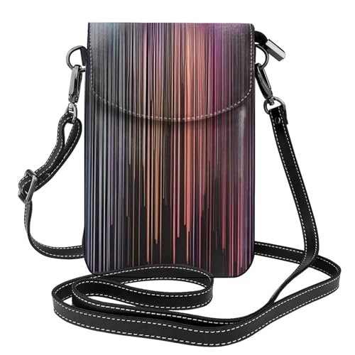 chenfandi Bunte Regenbogen-Damen-Umhängetasche, Handy-Geldbörse mit Reißverschluss, Schulter-Handtasche, verstellbarer Schultergurt. von chenfandi