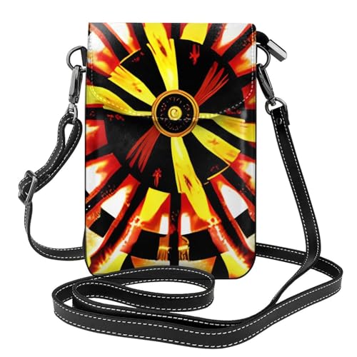 chenfandi Burning Totem Damen-Umhängetasche, Handy-Geldbörse mit Reißverschluss, Schulter-Handtasche, verstellbarer Schultergurt. von chenfandi