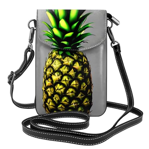 chenfandi Damen-Umhängetasche mit Cartoon-Ananas-Design, mit Reißverschluss, Schulter-Handtasche, verstellbarer Schultergurt. von chenfandi