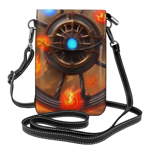 chenfandi Flaming Flywheel Damen-Umhängetasche, Handy-Geldbörse mit Reißverschluss, #Schulter-Handtasche, verstellbarer Schultergurt. von chenfandi