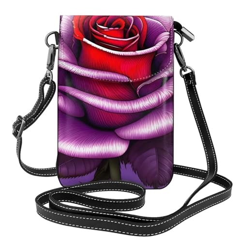 chenfandi Fuchsia Rose Damen-Umhängetasche, Handy-Geldbörse mit Reißverschluss, #Schulter-Handtasche, verstellbarer Schultergurt. von chenfandi