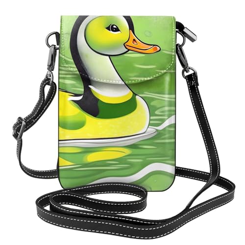 chenfandi Green Duck Damen-Umhängetasche, Handy-Geldbörse mit Reißverschluss, #Schulter-Handtasche, verstellbarer Schultergurt von chenfandi
