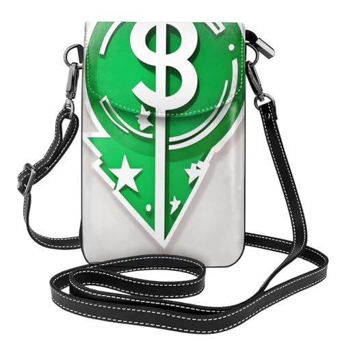 chenfandi Grünes Haar-Symbol Damen-Umhängetasche, Handy-Geldbörse mit Reißverschluss, #Schulter-Handtasche, verstellbarer Schultergurt. von chenfandi