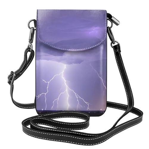 chenfandi Lightning Storm Damen-Umhängetasche, Handy-Geldbörse mit Reißverschluss, #Schulter-Handtasche, verstellbarer Schultergurt. von chenfandi