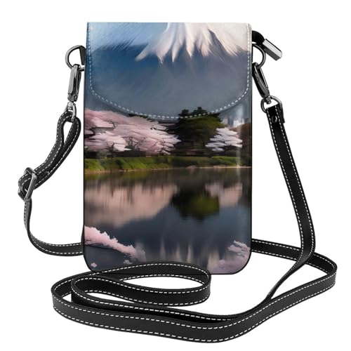 chenfandi Mt. Fuji In Early Spring Damen-Crossbody-Tasche mit Reißverschluss, Handy-Geldbörse, #Schulter-Handtasche, verstellbarer Schultergurt von chenfandi