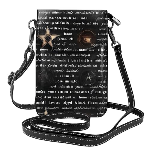 chenfandi Mysterious Text Damen-Umhängetasche, Handy-Geldbörse mit Reißverschluss, #Schulter-Handtasche, verstellbarer Schultergurt. von chenfandi