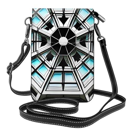 chenfandi Octagon Building Damen-Umhängetasche, Handy-Geldbörse mit Reißverschluss, Schulter-Handtasche, verstellbarer Schultergurt. von chenfandi