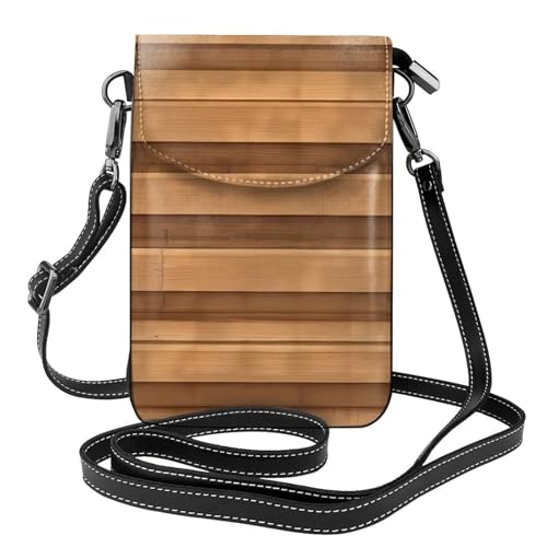chenfandi Originale Damen-Umhängetasche mit Holzstruktur, Handy-Geldbörse mit Reißverschluss, Schulter-Handtasche, verstellbarer Schultergurt. von chenfandi