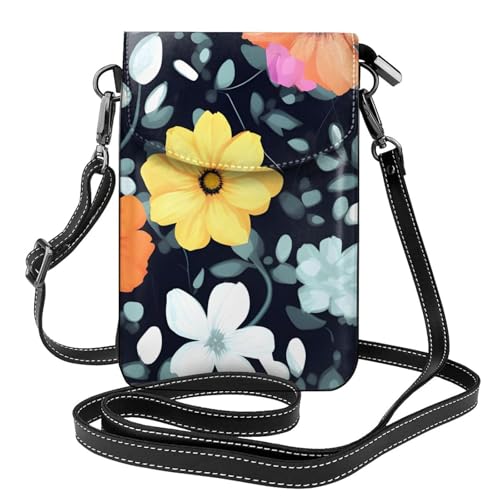 chenfandi Schöne bunte Blumen Damen Crossbody Tasche Reißverschluss Handy Geldbörse #Schulter Handtasche Verstellbarer Schultergurt von chenfandi