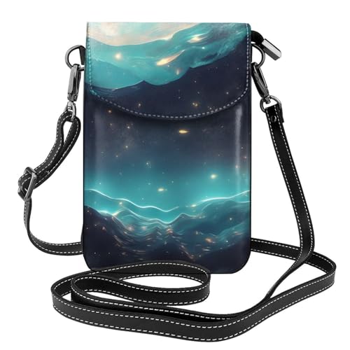 chenfandi Science Fiction Stars Damen-Umhängetasche, Handy-Geldbörse mit Reißverschluss, #Schulter-Handtasche, verstellbarer Schultergurt. von chenfandi