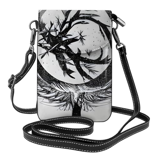 chenfandi The Abstractionist Tree Damen-Umhängetasche, Handy-Geldbörse mit Reißverschluss, Schulter-Handtasche, verstellbarer Schultergurt. von chenfandi