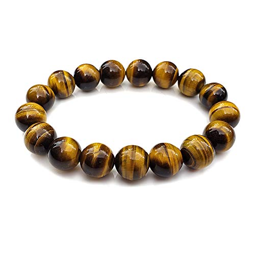 chengmu Stretch-Armband für Herren, Tigerauge, 12 mm, natürliche, runde Perlen, Halbedelstein, für elastisches Perlenarmband, 20,3 cm chengmu Stretch-Armband für Herren, Tigerauge, 12 mm, natürliche, runde Perlen, Halbedelstein, für elastisches Perlenarmband, 20,3 cm von chengmu