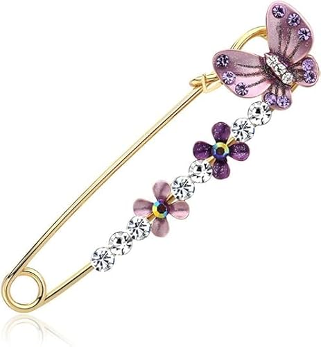 chenxiaonanDiamant Schmetterling Pin Schmetterling Pullover Pin Öltropfen Blume mit Korsage Legierung Damen Pullover Pin Schal Schnalle Dual-Use High Grade Seidenschal für Pullover Kragen Kleider von chenxiaonan