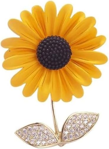 chenxiaonanGelb Strass Sonnenblumen Brosche Pflanze Blume Brosche Für Frauen Strass Blume Party Büro Brosche Pin Strass Revers Pin Kleidung Zubehör Geschenk Schmuck von chenxiaonan