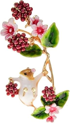 chenxiaonanPick Fruits Eichhörnchen Broschen für Frauen Lovely Emaille Tier Party Brosche Anstecknadel Schmuck DIY Hochzeit Party Dekor Geschenke von chenxiaonan