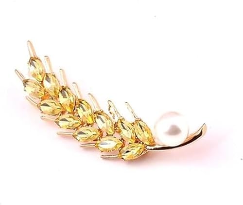 chenxiaonanWeizen Ohr Perle Brosche Elegant Modische Blumenstrauß Pin Schal Pin Goldene Weizen Ohr Brosche Frauen Männerschmuck Geschenk für Hochzeit Party Geburtstag Bankett von chenxiaonan