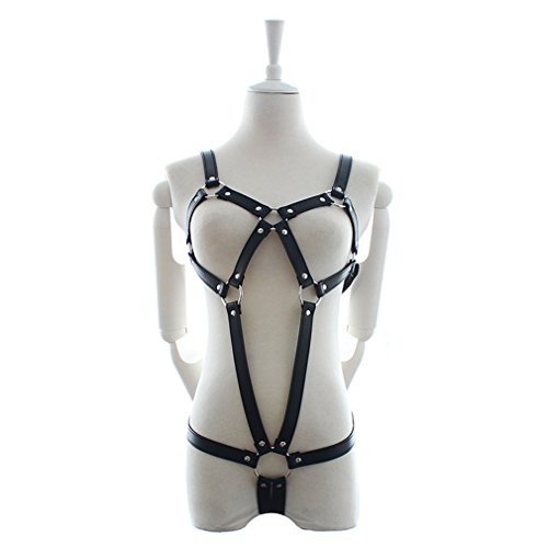 chenyesun Damen Brustfrei Harness Geschirre Leder Slave Dessous Dreipunkt Sexy Seil Kleidung Verstellbar Reizvolle Bondage SM Fesseln Sexspielzeug von chenyesun