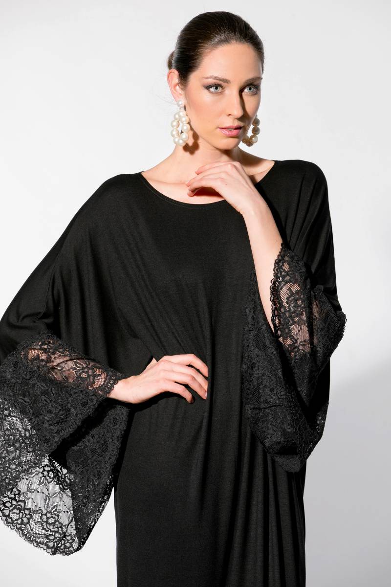 Abaya Für Frauen, Kaftan, Schwarzes Maxi Kleid, Hochzeitsgast Elegantes Abendkleid, Plus Größe Maßgeschneidertes Kleid von cherryblossomsdress