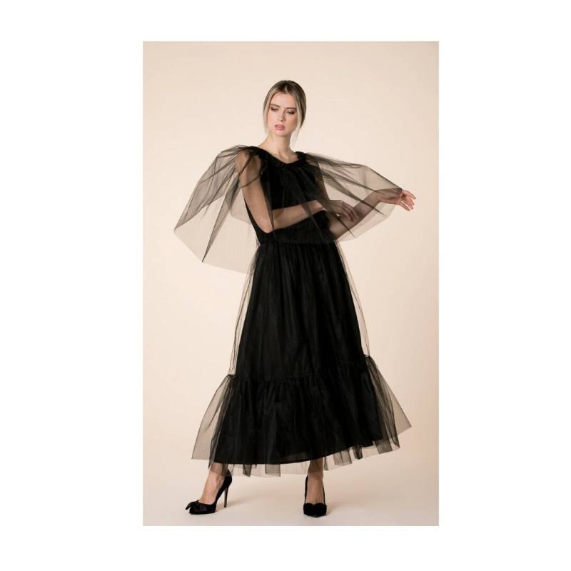 Cocktailkleid, Schwarzes Gothic Kleid, Hexenkleid, Tüllkleid, Brautkleid, Tüllkleid von cherryblossomsdress