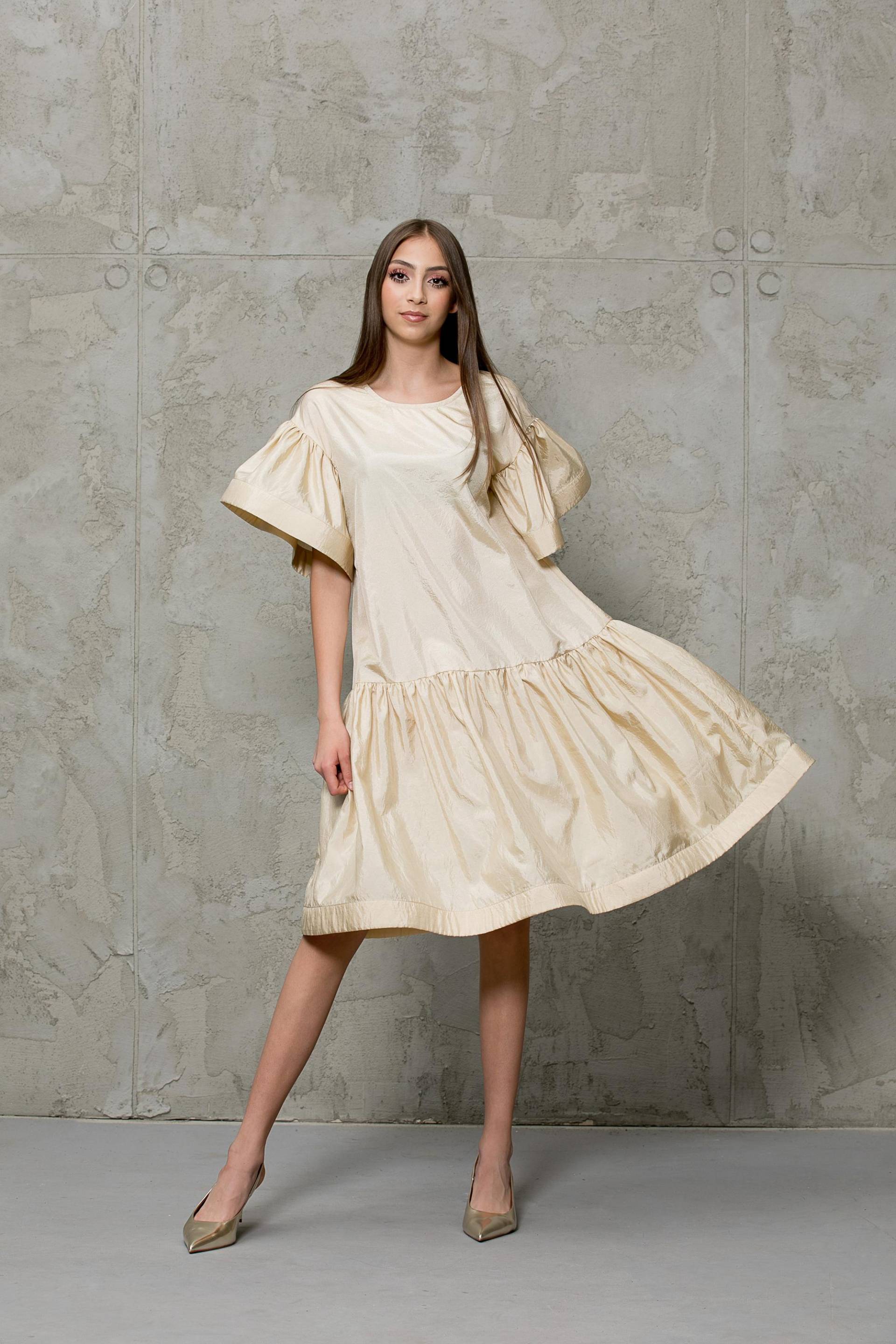 Elegantes Taft Partykleid Benutzerdefiniertes Goldenes Formelles Kleid von cherryblossomsdress