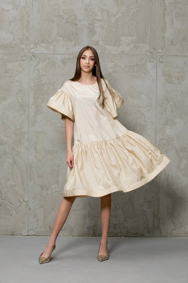 Elegantes Taft Partykleid Benutzerdefiniertes Goldenes Formelles Kleid von cherryblossomsdress