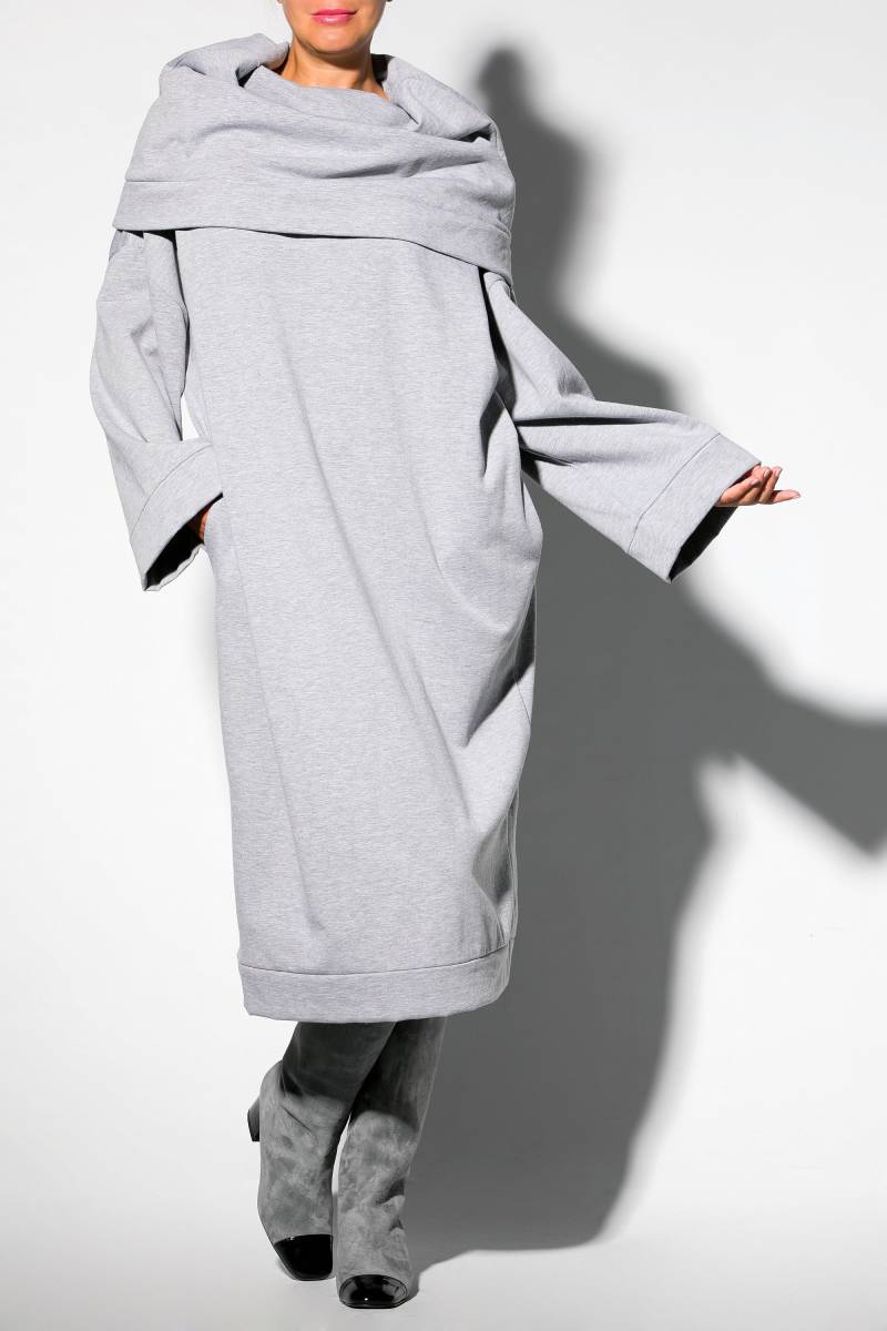 Frauen Grau Kleid, Lose Winterkleid, Turtleneck Kaftan Pullover Plus Größe Tasche Kleidung von cherryblossomsdress