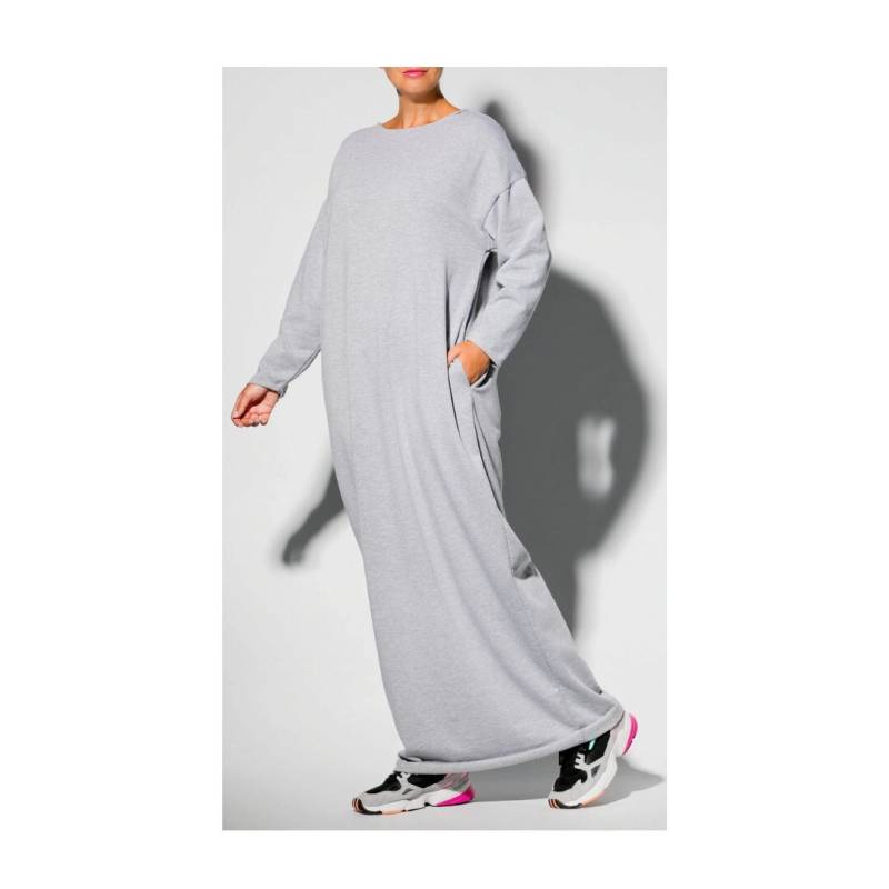 Graues Winterkleid, Winter Kaftan Kleid, Lockeres Maxi Langarm Plus Size Kleidung, Gemütliches Oversized Pullover Kleid von cherryblossomsdress