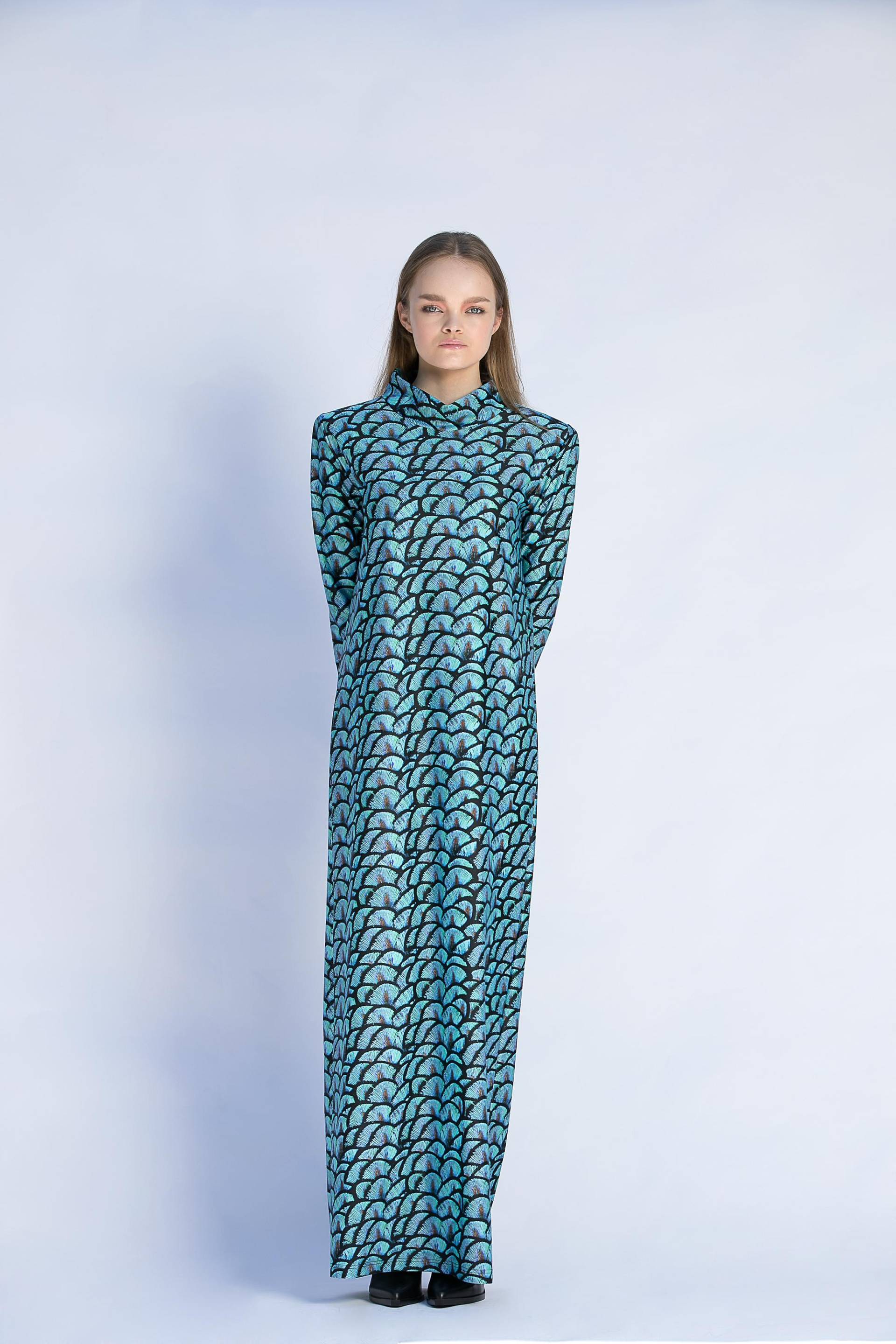 Pfau Print Langarm Kleid Avantgarde Halloween Kostüm von cherryblossomsdress