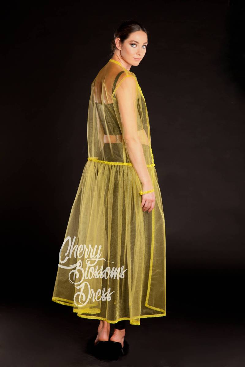 Schiere Tüll Trenchcoat Extravagante Gelbe Festival Kleidung von cherryblossomsdress