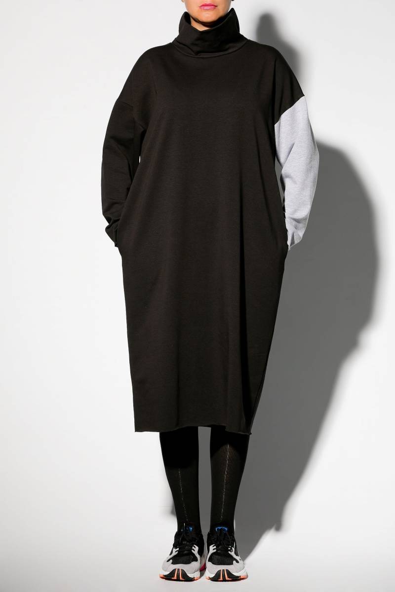 Sweatshirt Kleid, Winter Schwarzes Langarm Lockeres Midi Lounge Und Nachtwäsche Sweatshirt Kleid, Winter Schwarzes Langarm Lockeres Midi Lounge Und Nachtwäsche von cherryblossomsdress