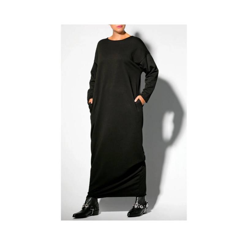 Winter Schwarzes Kleid, Lockeres Maxi Langarm Taschen Loungewear Plus Größe Kleidung, Oversize Lange Pullover Winter Schwarzes Kleid, Lockeres Maxi Langarm Taschen Loungewear Plus Größe Kleidung, Oversize Lange Pullover von cherryblossomsdress