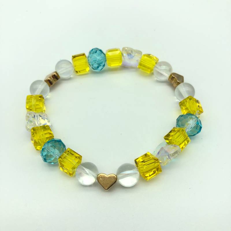 Funkelnd Liebe Sommer Glasperlen Armband Kind Größe von cherrypinksquirrel