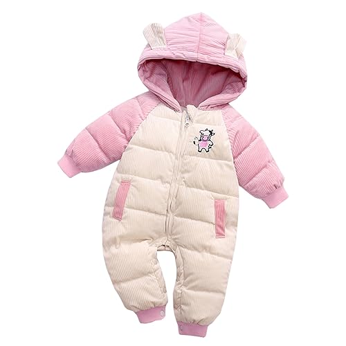 Winterjacke Kinder 98 Kleinkind Baby Mädchen Jungen Warm Kapuze Schneeanzug Overall Daunenmantel Strampler Gepolsterte Outwear Jacke Schnee Tragen Regenjacke Kinder Wasserdicht (Red, 3-4 Years) von chhoioia