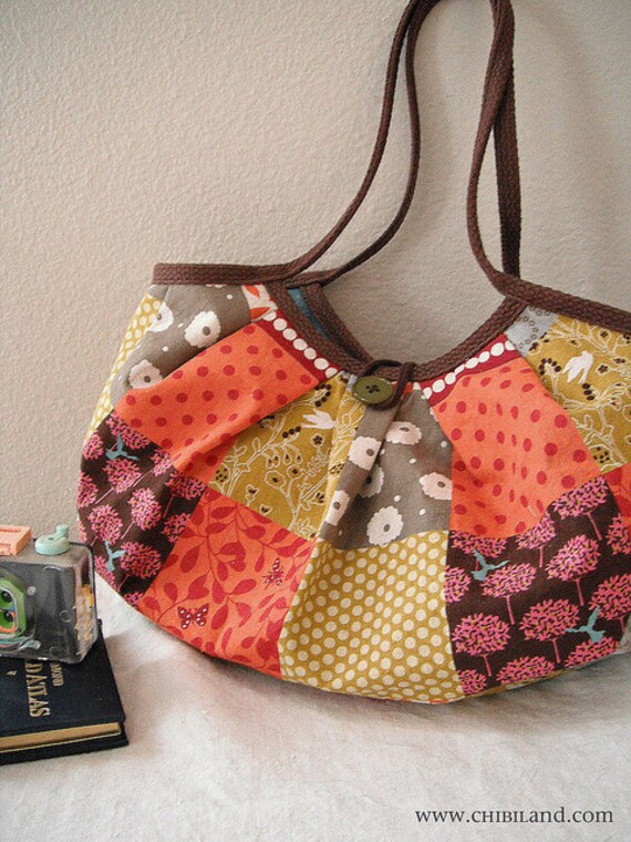 Oma Tote - Patchwork Orange | M Oma Tote - Patchwork Orange | M von chibiland