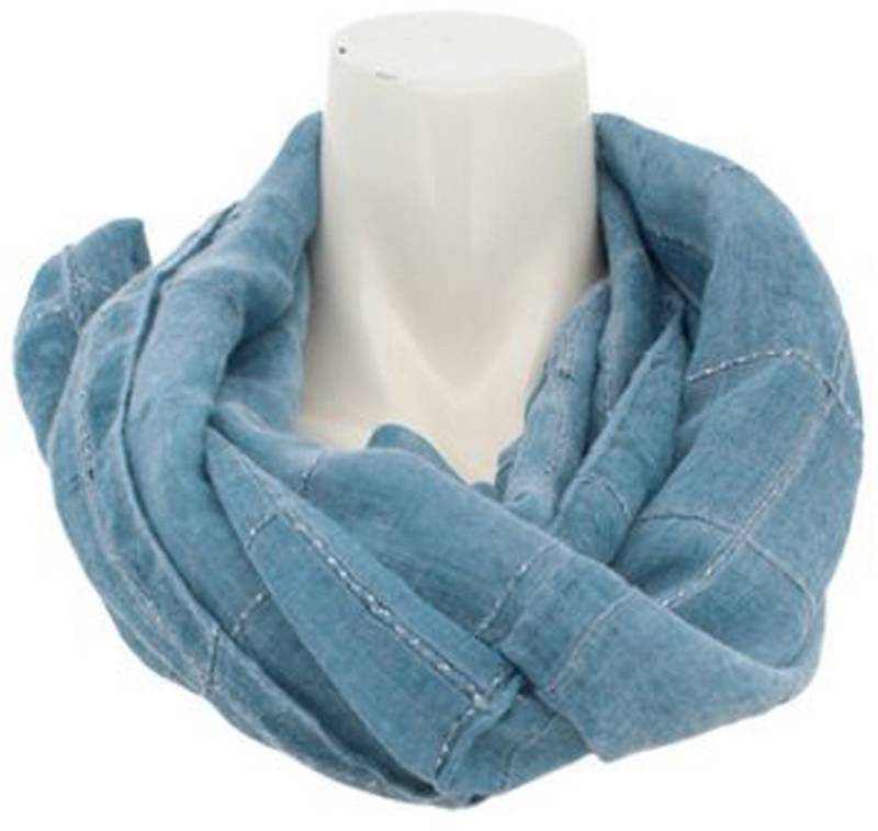 chic4home Loop Dreamy Flair, (1-St. 1-teilig), sommerlicher Damen Loop-Schal Batik-Look mit glitzernden Streifen von chic4home