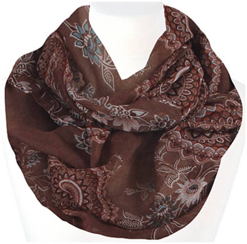 chic4home Loop Trend Twist, (1-St. 1-teilig), Damen Loop-Schal Schlauchschal Blumen-Mandala Muster von chic4home